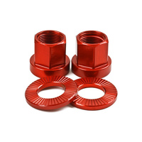 Shadow 10mm Alloy Axle Nuts (Pair), Crimson Red