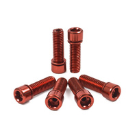 Shadow Hollow Stem Bolt Kit. Set Of 6, Red
