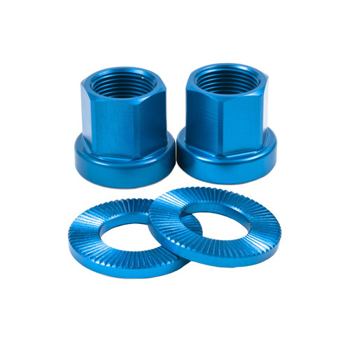 Shadow 10mm Alloy Axle Nuts (Pair), Highlighter Blue