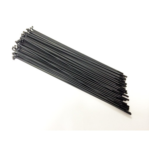 Shadow Straight Spokes 184mm - Includes Nipples, Pack of 50, Black 