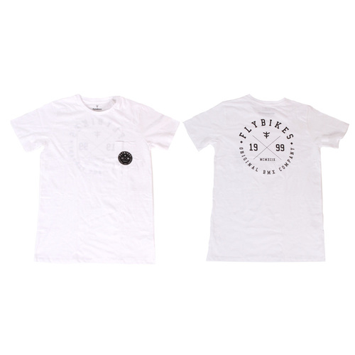 Fly College Pocket Tee, White Large*Sale Item*