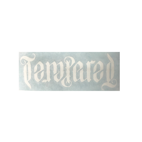 Tempered Zephyr 15cm Vinyl Sticker, White