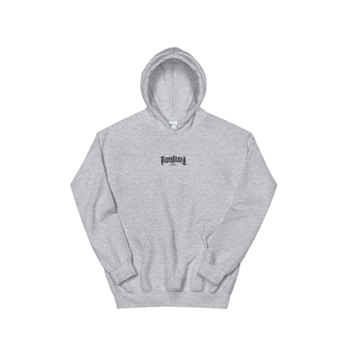 Tempered Ambigram Hoodie, Heather Grey Medium