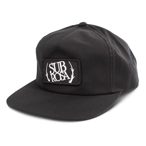 Subrosa Bold Patch Snapback Hat, Black