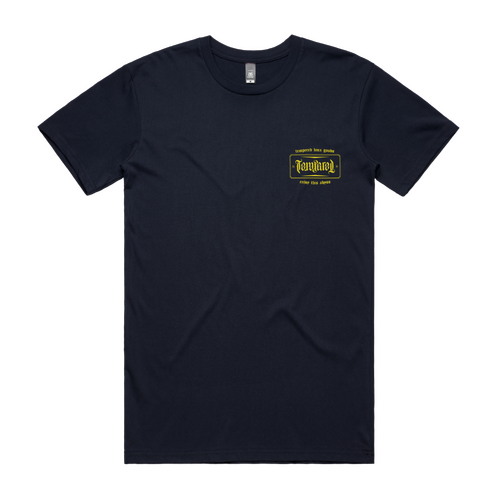 Tempered Goods, Crest Tee Ss Med Navy 